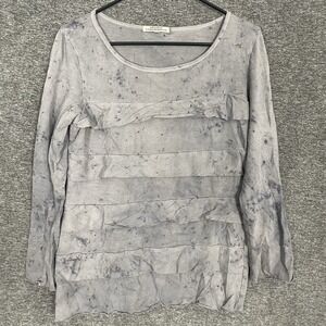 Prairie Underground Shirt Top Ruched Layered Tie‎ Dye Gray Size M
